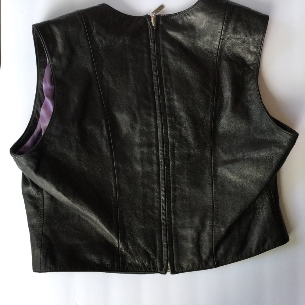 Wilsons Dark Brown Leather Crop Top Size L - Picture 6 of 8